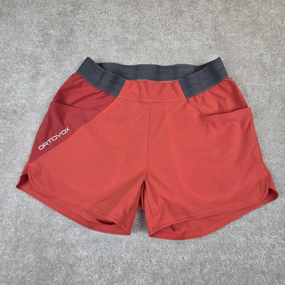Ortovox Womens Merino Blend Technical Hiking Shorts Rust Red Medium Unlined